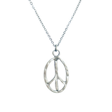 Load image into Gallery viewer, Peace sign necklace peace symbol pendant