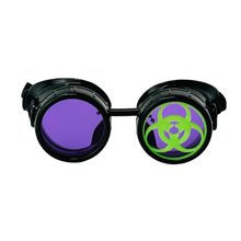 Load image into Gallery viewer, Steampunk Mad Scientist goggles biohazard cosplay glasses