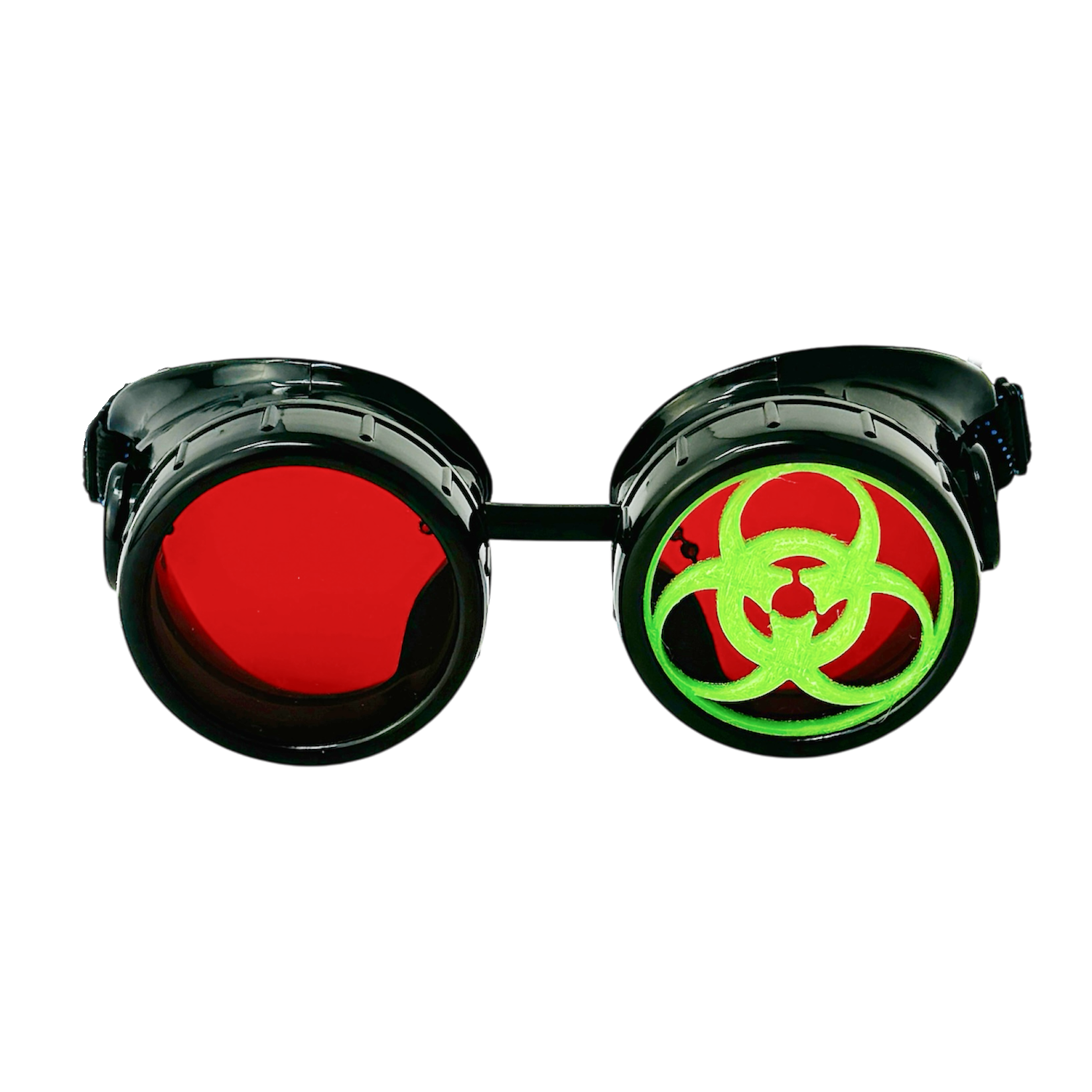 Mad Scientist Goggles – Biohazard - Cosplay Eyewear - blue, purple, red, green lenses