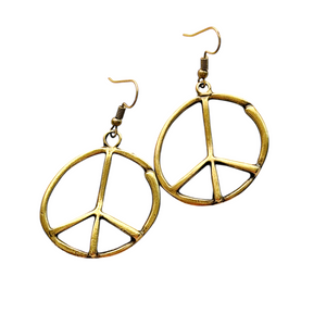 Peace sign hoop earrings peace symbol charm