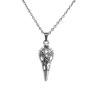 Bird skull necklace stainless steel