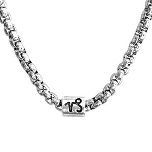 Horoscope stainless steel box chain zodiac necklace for men
