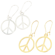 Load image into Gallery viewer, Peace sign earrings gold or silver