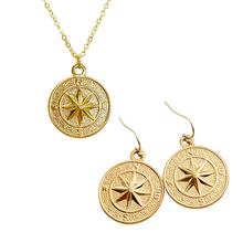 Load image into Gallery viewer, Nautical compass jewelry necklace or earrings