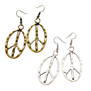 Peace sign earrings peace symbol charm