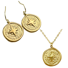 Load image into Gallery viewer, Nautical compass jewelry necklace or earrings pirate accessory