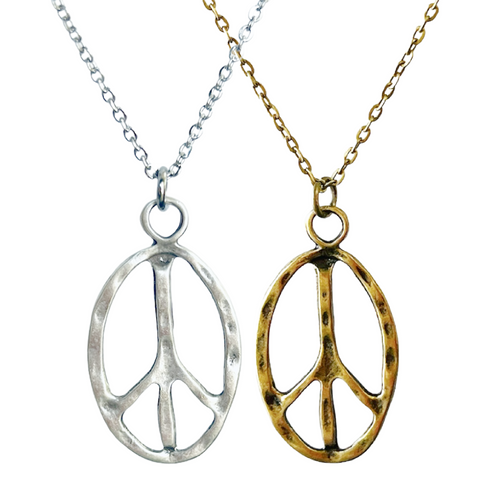 Peace sign necklace peace symbol pendant