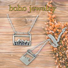 Load image into Gallery viewer, mountain range forest necklace landscape nature inspired jewelry