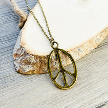 Load image into Gallery viewer, Peace sign necklace peace symbol pendant