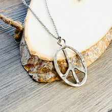 Load image into Gallery viewer, Peace sign necklace peace symbol pendant