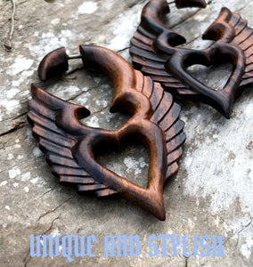 Steampunk bohemian wood earrings
