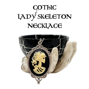 Black lolita lady skeleton necklace