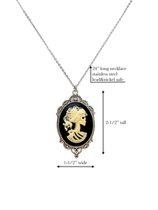 Black lolita lady skeleton necklace