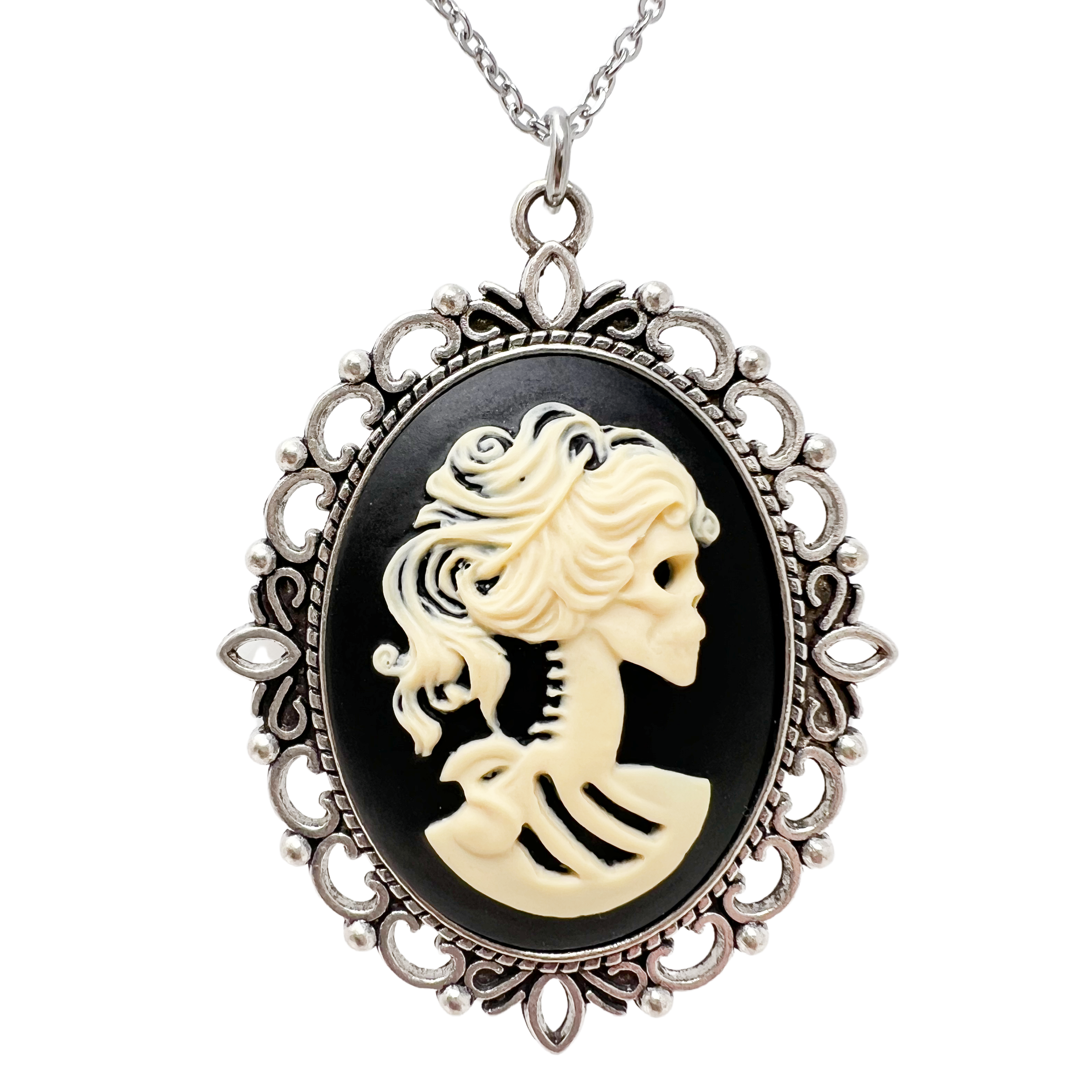  BaBakiak Victorian Lady Cameo Necklace, Oval Lady Maiden Cameo  Pendant, Gothic Jewelry for Women Girls : Clothing, Shoes & Jewelry