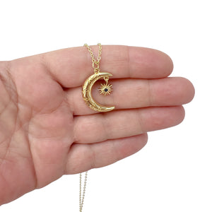 Moon and star necklace