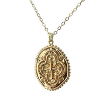 Load image into Gallery viewer, Antique cross wax seal coin necklace
