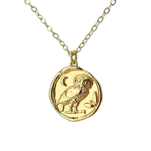 Load image into Gallery viewer, Owl wax seal coin necklace