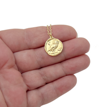 Load image into Gallery viewer, Owl wax seal coin Athena necklace