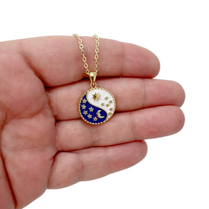 Ying yang coin necklace