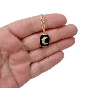 Crescent moon coin necklace