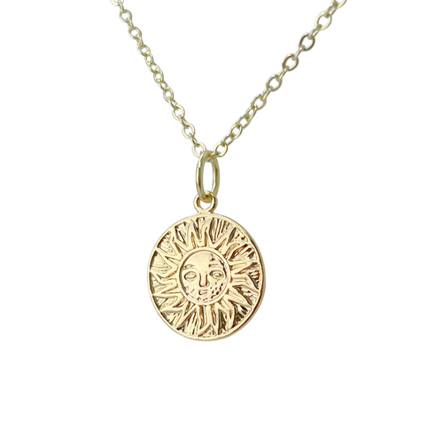 Aztec sun coin necklace