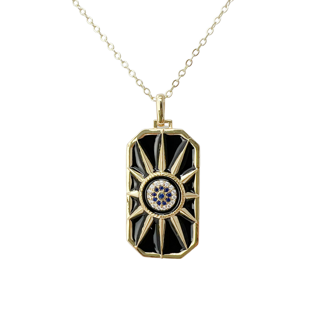 Sun tarot card necklace