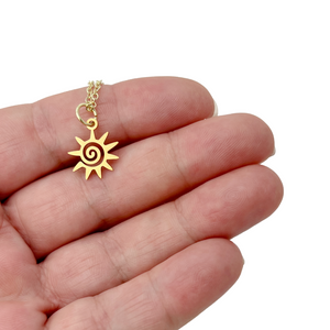 Tiny sun gold plated necklace