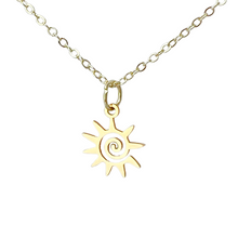 Load image into Gallery viewer, Tiny sun gold plated necklace