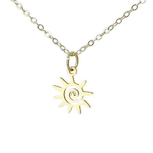 Tiny sun gold plated necklace