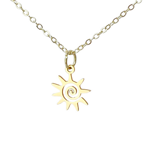Tiny sun gold plated necklace