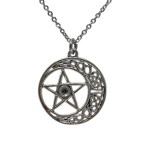 Crescent moon star pendant necklace