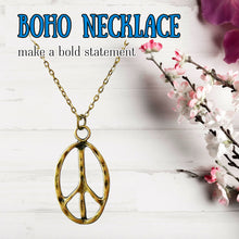 Load image into Gallery viewer, Peace sign necklace peace symbol pendant