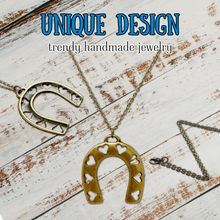 Load image into Gallery viewer, Horseshoe necklace bronze tone