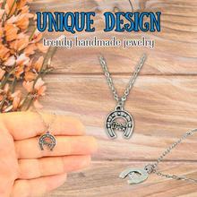 Load image into Gallery viewer, Lucky horseshoe necklace good luck jewelry