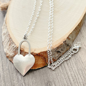 Love lock heart necklace