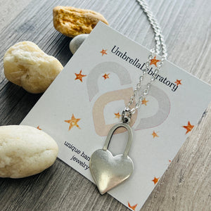 Love lock heart necklace