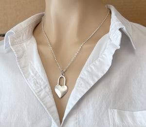 Love lock heart necklace