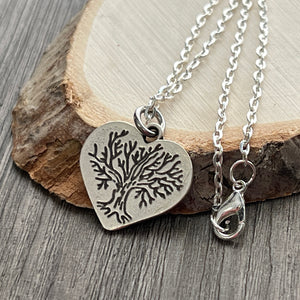 Tree of life necklace bohemian hippy heart jewelry