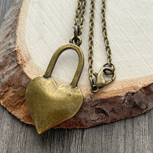 Load image into Gallery viewer, Love lock heart necklace