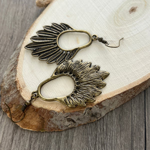 Feather dangle earrings bohemian jewelry