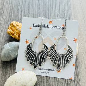 Feather dangle earrings bohemian jewelry