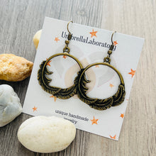 Load image into Gallery viewer, Feather dangle earrings bohemian hippy jewelry