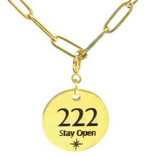 Load image into Gallery viewer, 222 angel number necklace paper clip chain