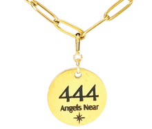 Load image into Gallery viewer, 444 angel number necklace paper clip chain