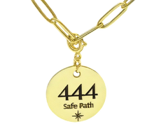 Load image into Gallery viewer, 444 angel number necklace paper clip chain 