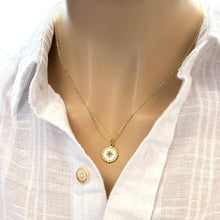 Load image into Gallery viewer, North star gold coin necklace