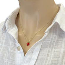 Load image into Gallery viewer, Strawberry dainty fruit necklace