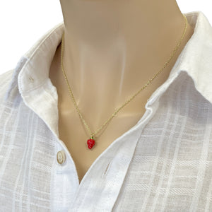 Strawberry dainty fruit necklace