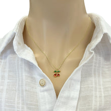 Load image into Gallery viewer, Cherry minimalist fruit necklace