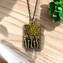 Load image into Gallery viewer, Mushroom necklace unique bohemian jewelry silver or bronze